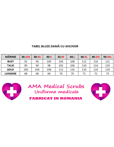 Halat medical din bumbac, de dama, PINK FLAMINGO