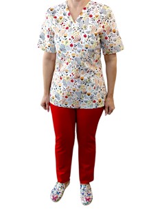 Costum medical bumbac cu anchior PRIMAVARA