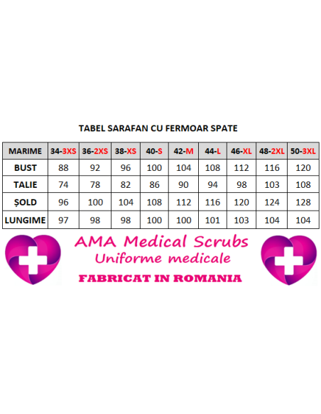 Sarafan medical albastru royal cu insertie florala, fermoar la spate, din tercot elastic Sarafan medical albastru royal cu insertie florala, fermoar la spate, din tercot elastic