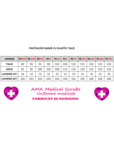 Pantaloni uniforma medicala, din tercot elastic negru