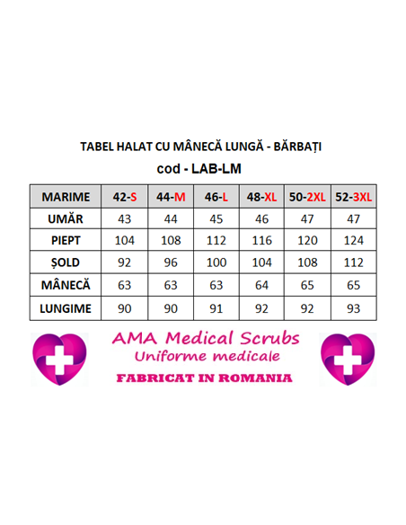 Halat medical laborator, alb maneca lunga, barbati Halat medical laborator, alb maneca lunga, barbati