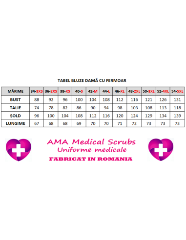 Tabel halat uniforma medicala moderna Zipp-Confort Lime Uni-H