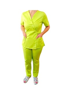 Costum medical Kimono Kimo-Confort Lime Uni pentru femei 2