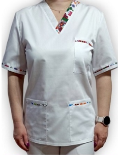 Halat medical alb cu anchior insertie, din tercot elastic