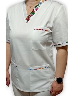 Halat medical alb cu anchior insertie, din tercot elastic 2
