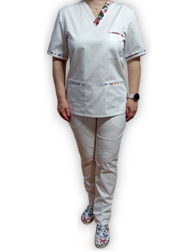 Halat medical alb cu anchior insertie, din tercot elastic