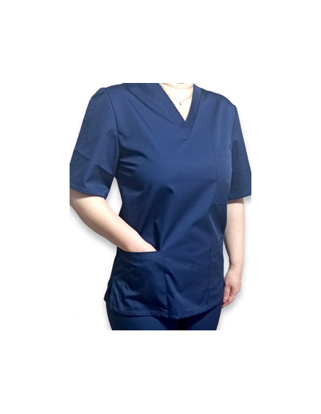 Halat medical bleumarin cu anchior, din tercot elastic Halat medical bleumarin cu anchior, din tercot elastic