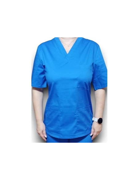 Halat medical albastru cu anchior, din tercot elastic Halat medical albastru cu anchior, din tercot elastic
