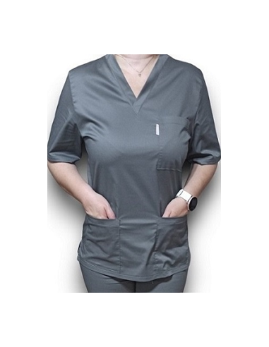 Halat medical gri cu anchior, din tercot elastic