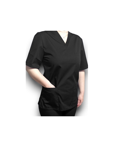 Halat medical negru cu anchior, din tercot elastic Halat medical negru cu anchior, din tercot elastic