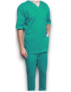 Halat medical barbatesc, cu anchior, din tercot elastic verde 2