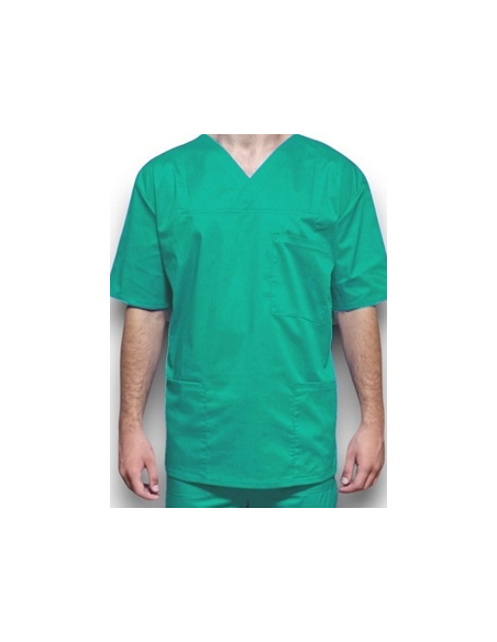 Halat medical barbatesc, cu anchior, din tercot elastic verde Halat medical barbatesc, cu anchior, din tercot elastic verde