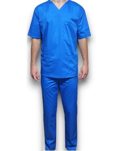 Halat medical barbatesc, cu anchior, din tercot elastic albastru