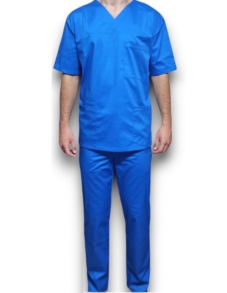 Halat medical barbatesc, cu anchior, din tercot elastic albastru Halat medical barbatesc, cu anchior, din tercot elastic albastru