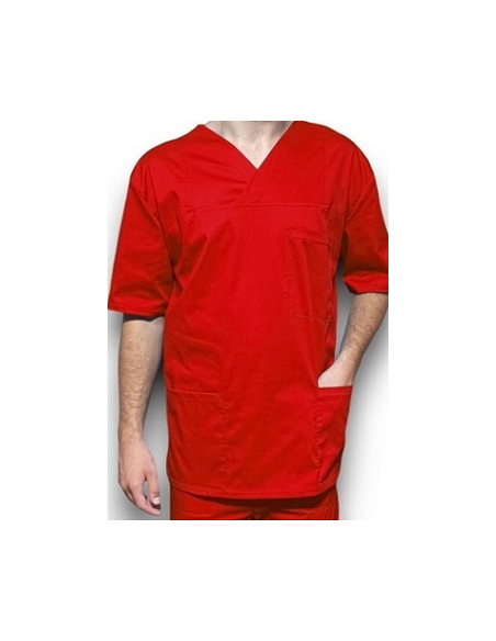 Halat medical barbatesc, cu anchior, din tercot elastic rosu Halat medical barbatesc, cu anchior, din tercot elastic rosu