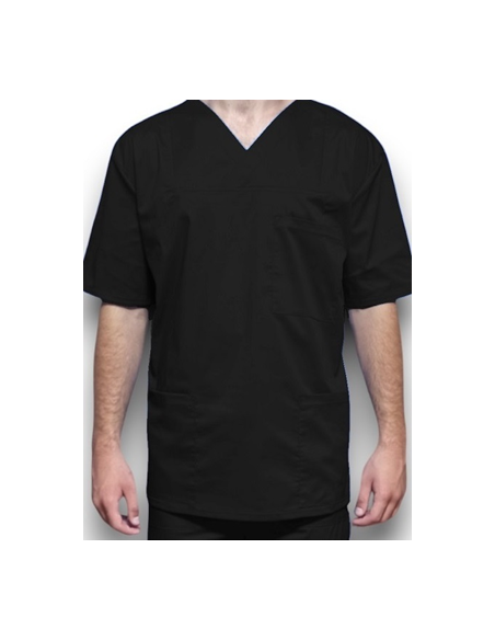 Halat medical barbatesc, cu anchior, din tercot elastic negru Halat medical barbatesc, cu anchior, din tercot elastic negru