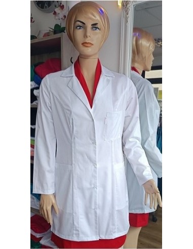 Halat medical laborator alb, maneca lunga, dama 38 XS - 46 XL