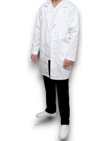 Halat medical laborator, alb maneca lunga, barbati
