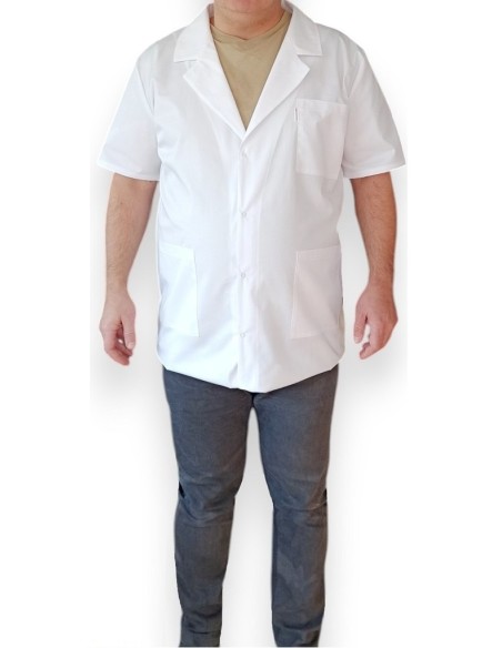 Halat medical laborator, alb maneca scurta, barbati 42 S - 52 3XL Halat medical laborator, alb maneca scurta, barbati 42 S - 52 3XL