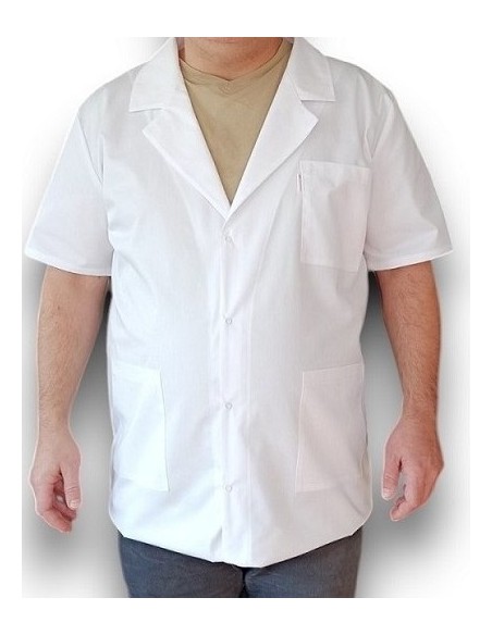 Halat medical laborator, alb maneca scurta, barbati 42 S - 52 3XL Halat medical laborator, alb maneca scurta, barbati 42 S - 52 3XL