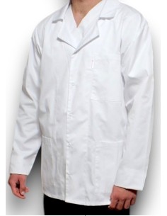 Halat medical laborator, alb maneca lunga, barbati 42 S - 52 3XL 2