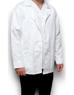 Halat medical laborator, alb maneca lunga, barbati 42 S - 52 3XL