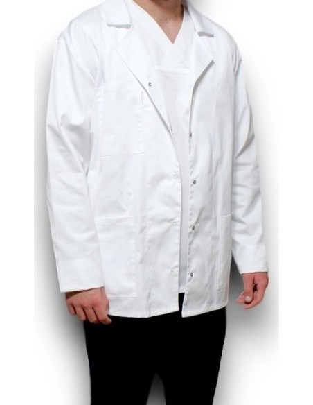 Halat medical laborator, alb maneca lunga, barbati 42 S - 52 3XL Halat medical laborator, alb maneca lunga, barbati 42 S - 52 3XL