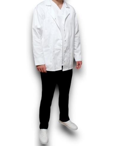 Halat medical laborator, alb maneca lunga, barbati 42 S - 52 3XL