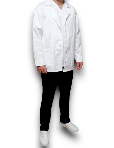 Halat medical laborator, alb maneca lunga, barbati 42 S - 52 3XL Halat medical laborator, alb maneca lunga, barbati 42 S - 52 3XL
