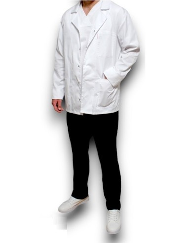 Halat medical laborator, alb maneca lunga, barbati 42 S - 52 3XL