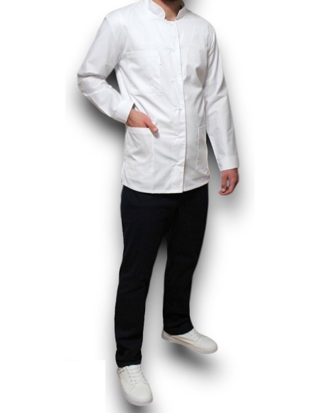 Halat medical barbati alb tunica, maneca lunga, 42 S - 52 3XL Halat medical barbati alb tunica, maneca lunga, 42 S - 52 3XL