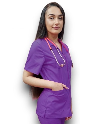 Halat medical mov cu fermoar, tercot