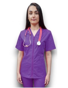 Halat medical mov cu fermoar, tercot fix