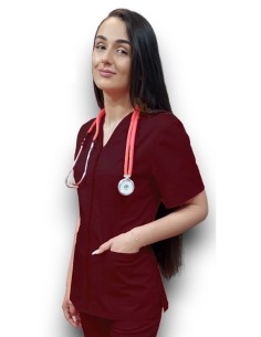 Halat medical grena cu fermoar din tercot