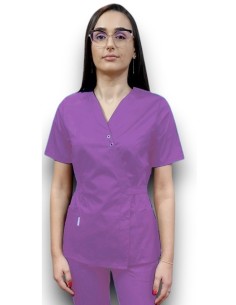Halat medical mov Kimono, din tercot fix 2