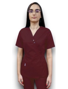 Halat medical grena Kimono, din tercot 2