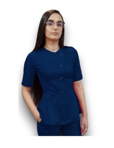 Halat medical bleumarin petrecut basc, din tercot elastic 2