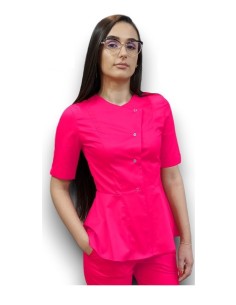 Halat medical ciclam petrecut basc, din tercot elastic