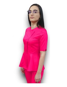 Halat medical ciclam petrecut basc, din tercot elastic 2