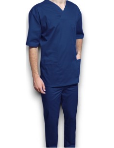 Costum medical barbatesc, cu anchior, din tercot elastic bleumarin