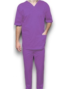 Costum medical barbatesc, cu anchior, din tercot fix mov 2
