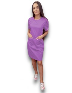Sarafan medical mov cu insertie florala