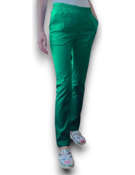 Pantaloni uniforma medicala, din tercot elastic verde spital Pantaloni uniforma medicala, din tercot elastic verde spital