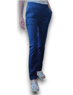 Pantaloni uniforma medicala, din tercot elastic bleumarin
