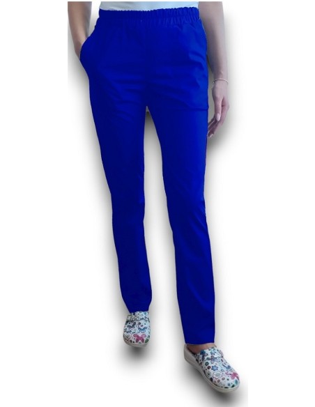 Pantaloni uniforma medicala, din tercot elastic albastru royal Pantaloni uniforma medicala, din tercot elastic albastru royal