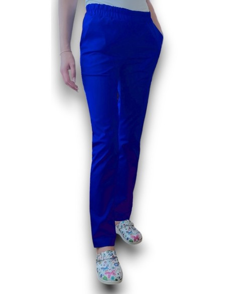 Pantaloni uniforma medicala, din tercot elastic albastru royal Pantaloni uniforma medicala, din tercot elastic albastru royal