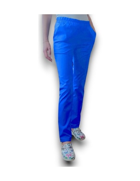 Pantaloni uniforma medicala, din tercot elastic albastru Pantaloni uniforma medicala, din tercot elastic albastru