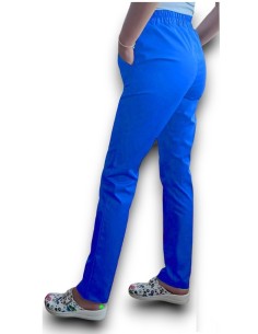 Pantaloni medicali cu elastic in talie, din tercot...