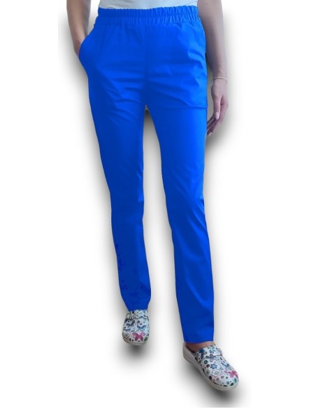 Pantaloni uniforma medicala, din tercot elastic albastru Pantaloni uniforma medicala, din tercot elastic albastru