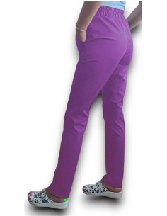 Pantaloni uniforma medicala, din tercot mov 2